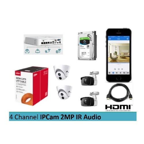 Paket Hemat IPCam 2MP + Audio 4 Channel