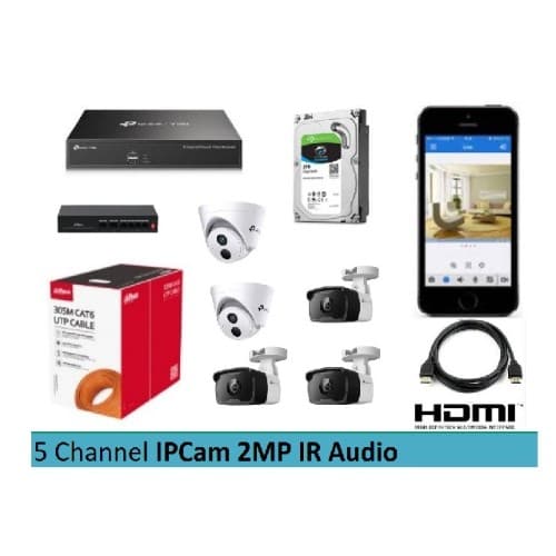 Paket Hemat IPCam 2MP + Audio 5 Channel