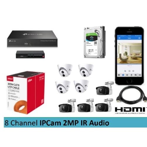 Paket Hemat IPCam 2MP + Audio 8 Channel