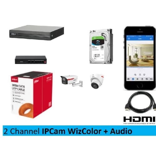 Paket IPCam 2MP WizColor + Audio 2 Channel