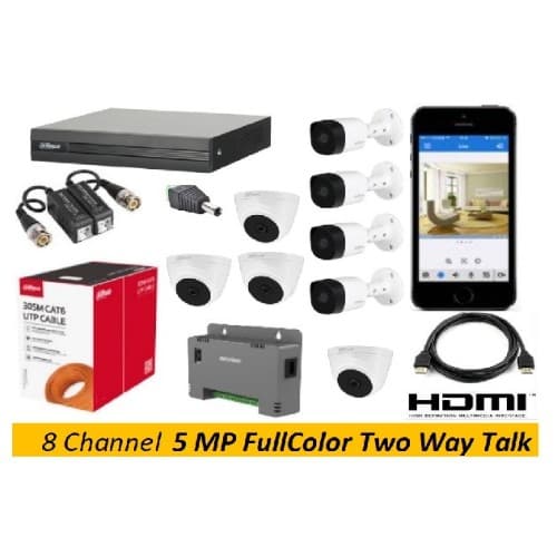 Paket Analog 5MP FullColor + TwoWayTalk 8 Channel