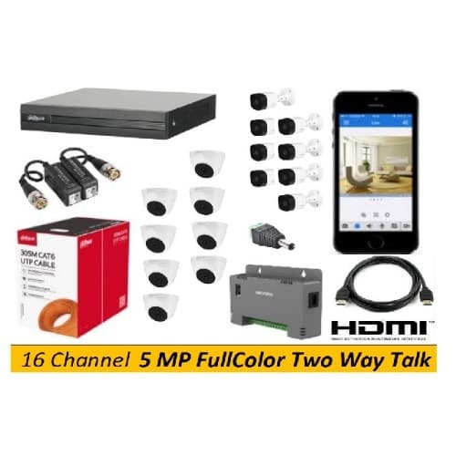 Paket Analog 5MP FullColor + TwoWayTalk 16 Channel