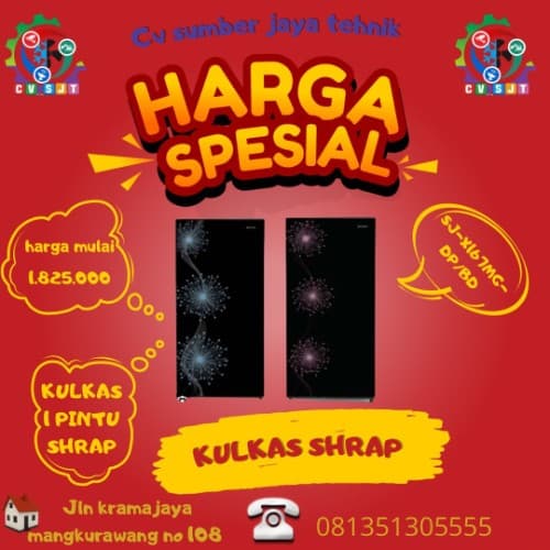kulkas sharp 1 pintu 